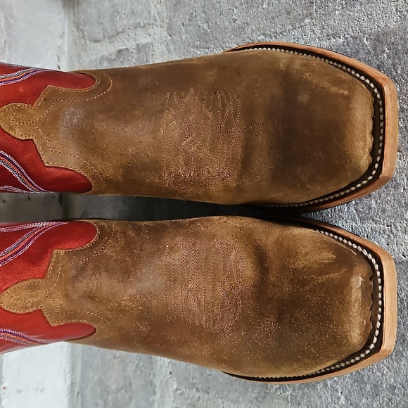 Top Hand Collection Horse Power Men's Cowboy Boots 9.5D Red & Brown - Picture 5 of 11